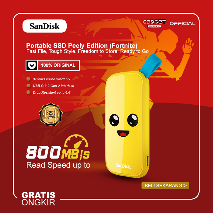 Jual Limited Edition! SanDisk Fortnite Peely Portable SSD E30 up to ...