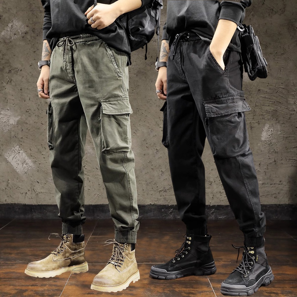 Jual KeyBoy celana jogger pria panjang cargo slim fit training pants ...