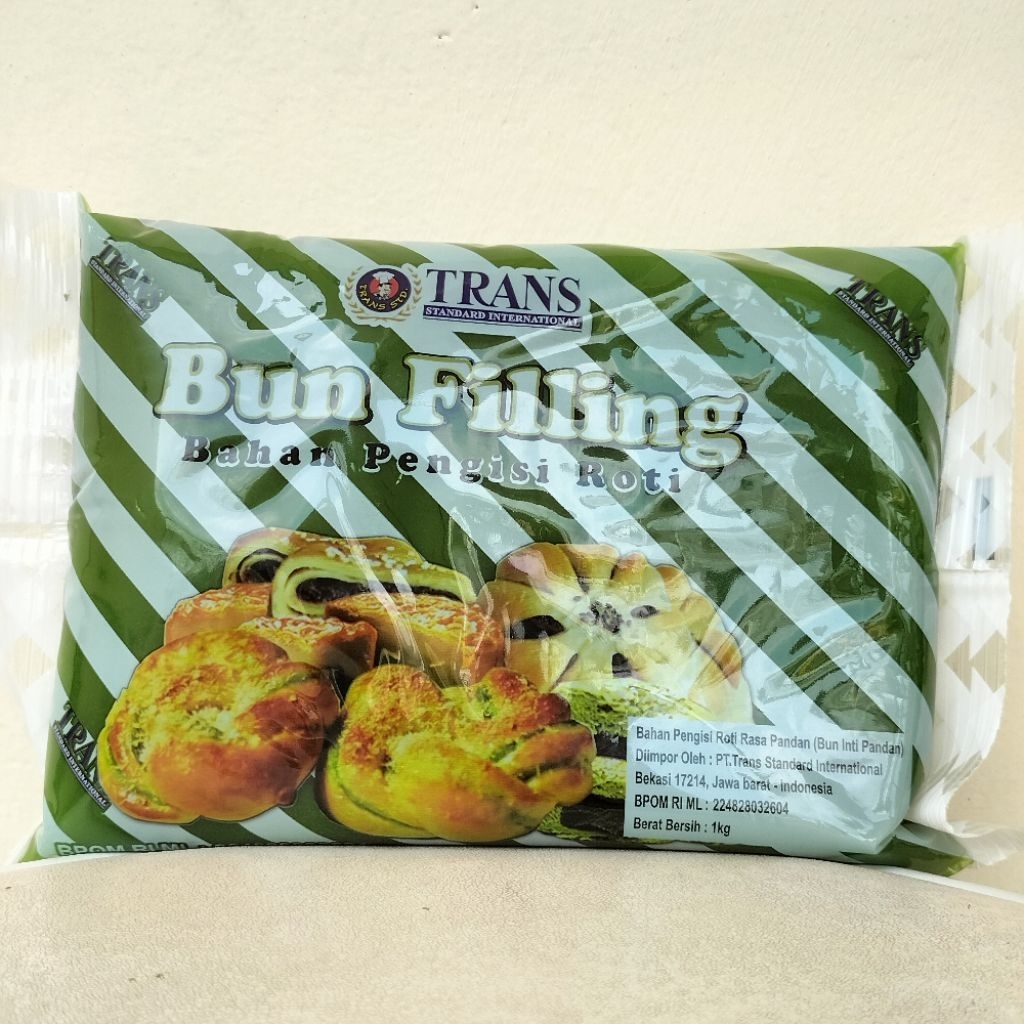 Jual Trans bun filling isian roti rasa kacang hijau pandan kemasan 1 kg ...