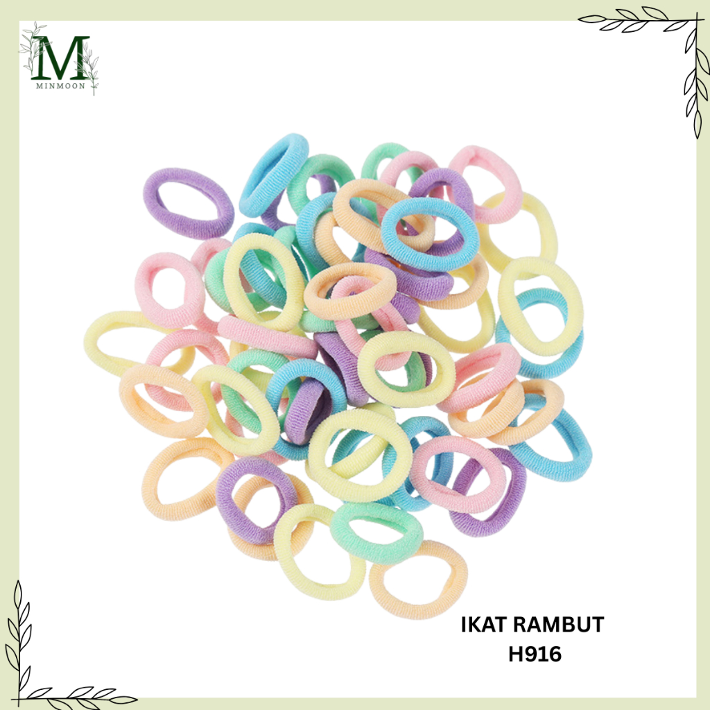 Jual MINMOON - IKAT RAMBUT H916 ISI 200 PCS KUNCIRAN RAMBUT ANAK TALI ...