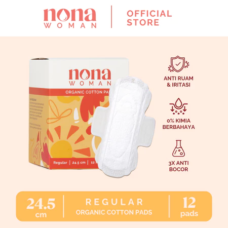 Nona Woman Organic Cotton Pad Regular pembalut organik daya serap ekstra