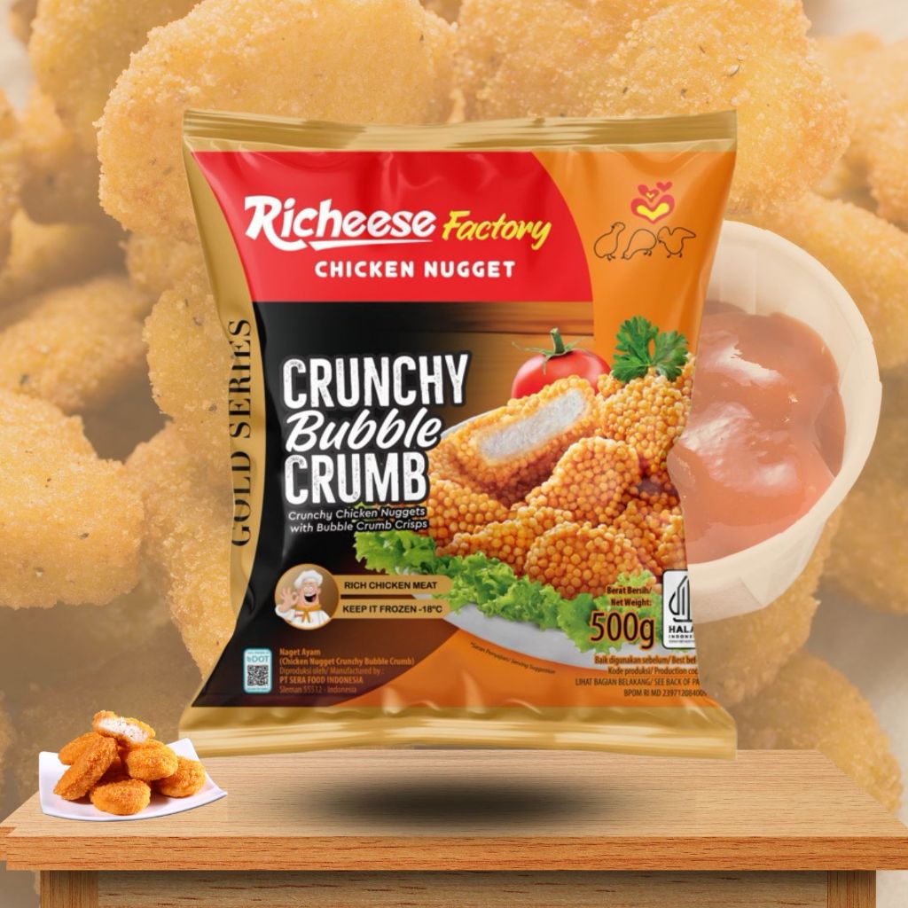 Jual RICHEESE CHICKEN NUGGET CRUNCH BUBBLE CRUMB 500GR / NAGET CRISPY ...