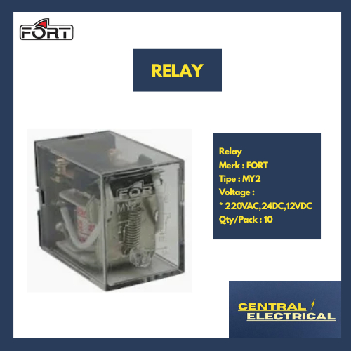 Jual FORT Relay 220VAC,24DC,12VDC Merk Fort Tipe MY2 | Shopee Indonesia