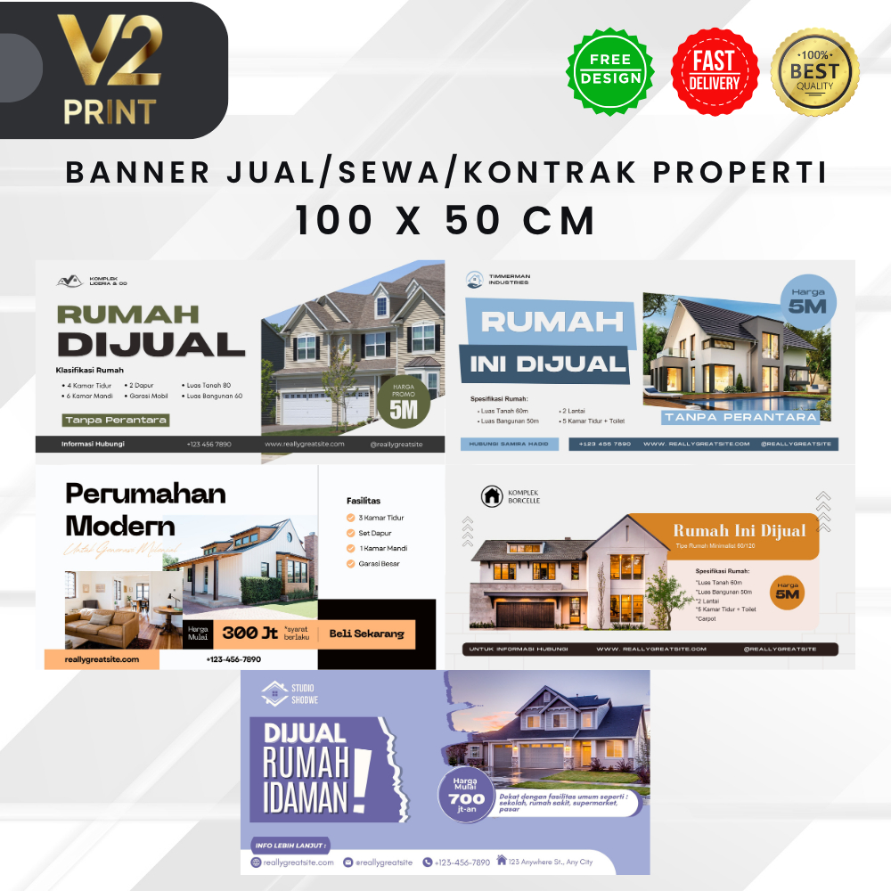 Jual CETAK BANNER SPANDUK RUMAH DIJUAL DIKONTRAKAN DISEWA RUKO PROPERTI ...