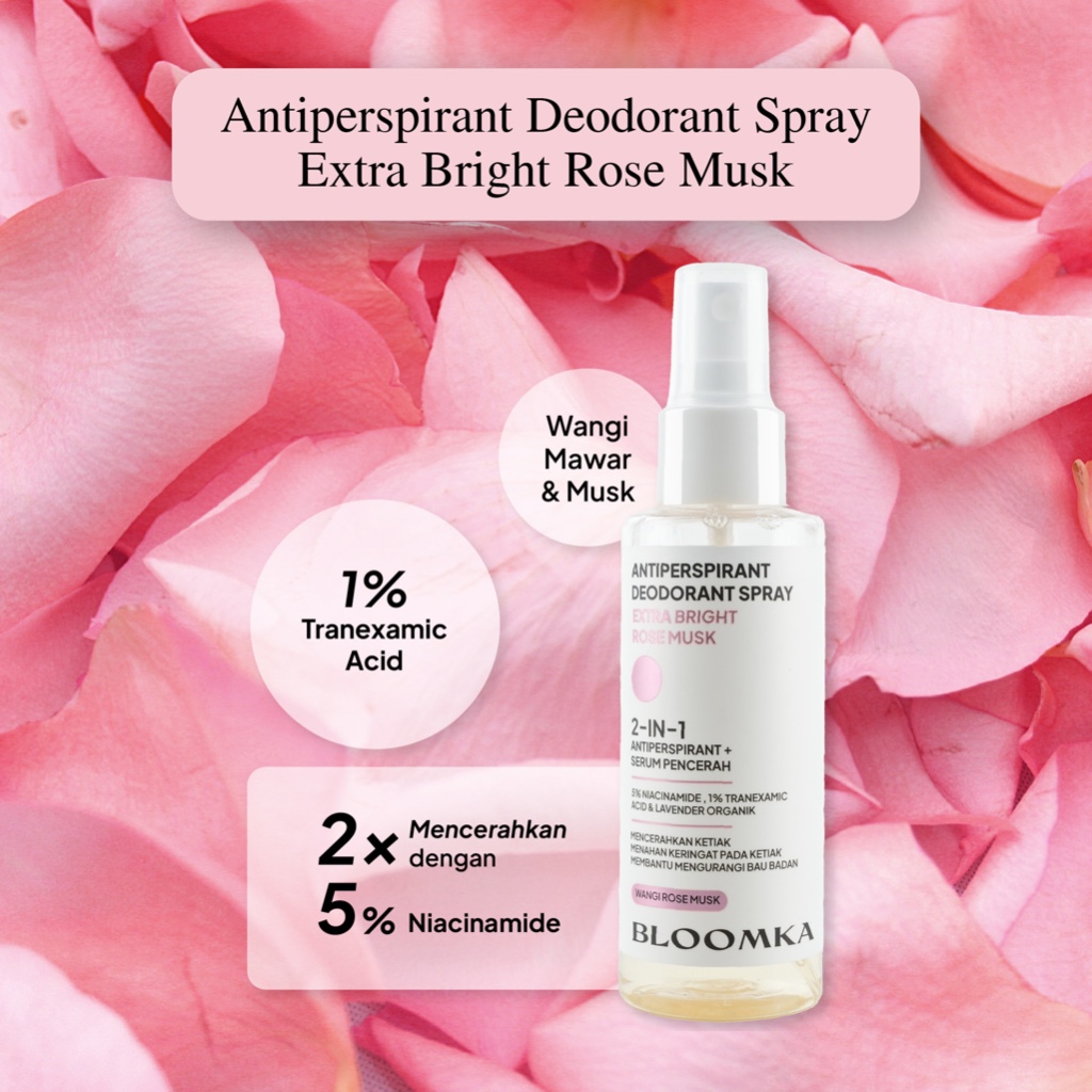 Jual Bloomka Anti-Perspirant Deodorant Spray Extra Bright Rose Musk ...