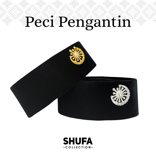 Peci Hitam Pengantin Melayu Premium Baldu Songkok AC