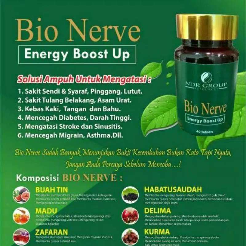 Jual BIO NERVE NDR MALAYSIA ORIGINAL 1 BOTOL ISI 40PIL ORIGINAL BARCODE ...
