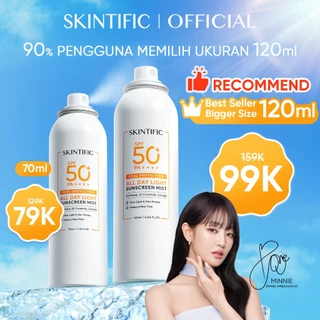 SKINTIFIC - All Day Light Sunscreen Mist SPF 50 PA++++ 120ml | Sunscreen Spray UV Mist Tone Up Sun Shield Sunscreen Sunblock Whitening Glowing BPOM Barrier Brightening Whitening Mencerahkan Wajah Melindungi Kulit dari Sinar UVA UVB