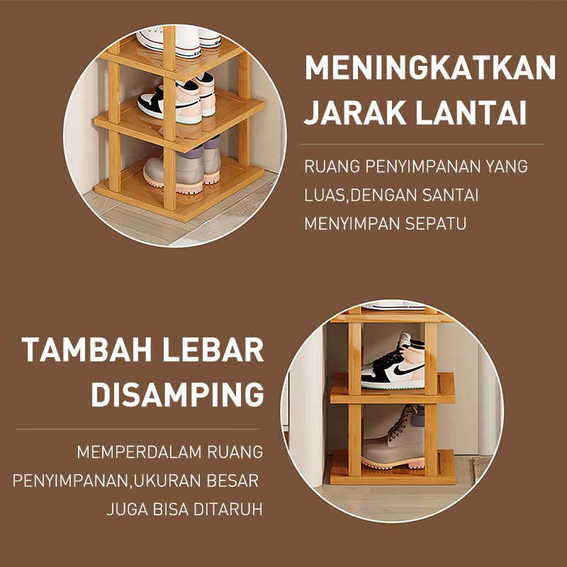 Jual Kayu Rak Sepatu 2~9Lapisan Lemari Sepatu Penyimpanan Sepatu ...