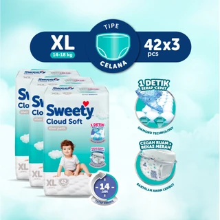 Sweety Silver Pants Cloud Soft XL 42s x 3 Popok Celana Baby Diapers