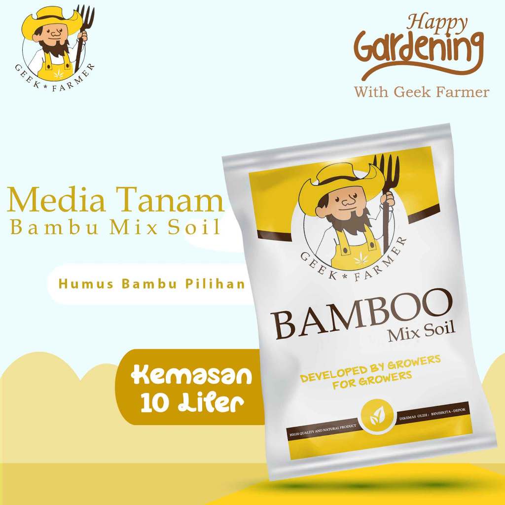 Geek Farmer – Media Tanam Bamboo Mix Soil Tanah Humus Bambu Premium Siap Pakai untuk Semua Tanaman