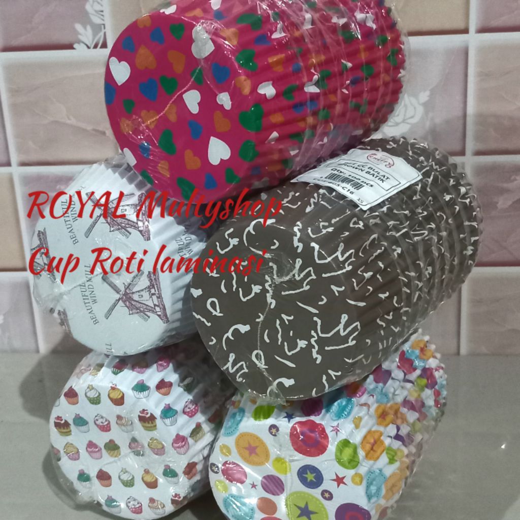 Jual (isi 50 pcs)CUP ROTI LAMINASI BULAT 8 cm. MOTIF.( CHEFFY ...
