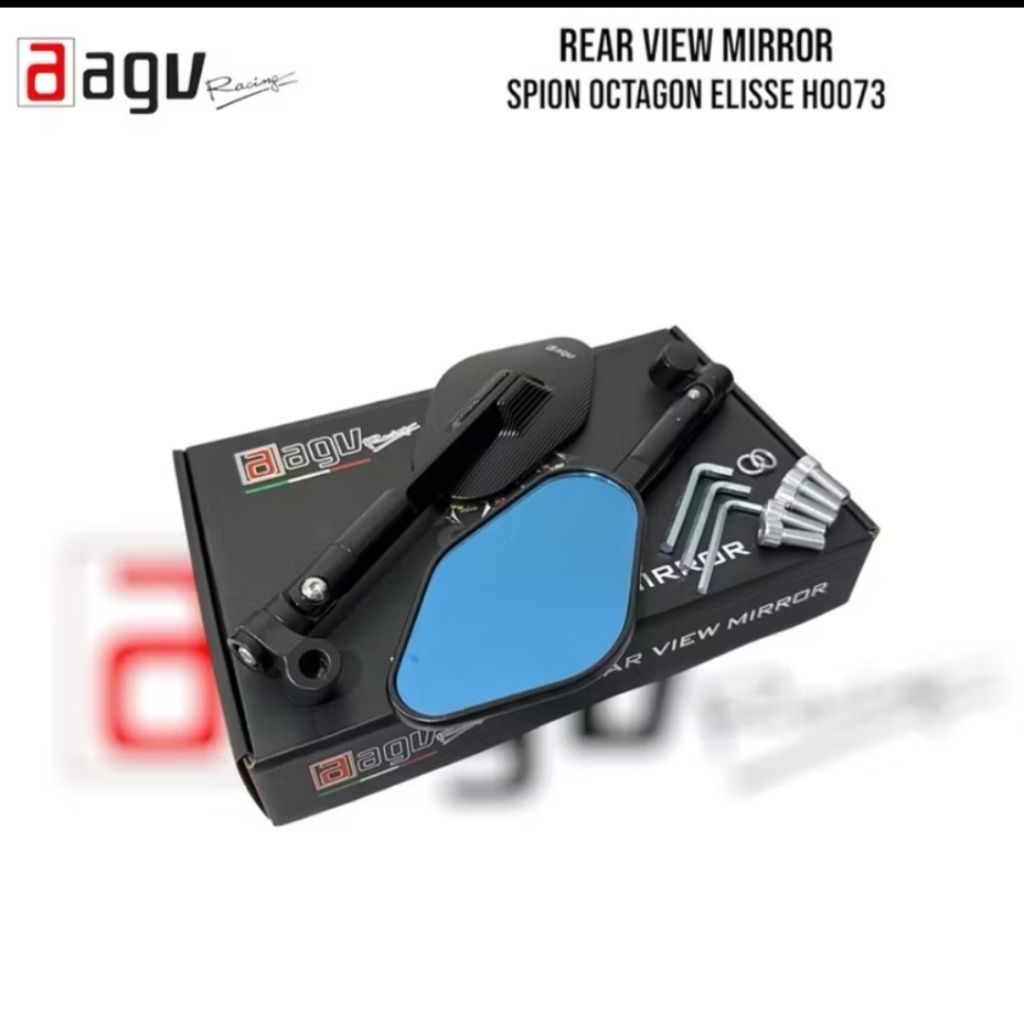 Jual Spion oktagon AGV RACING H0073 kaca datar lebar aluminium cnc ...