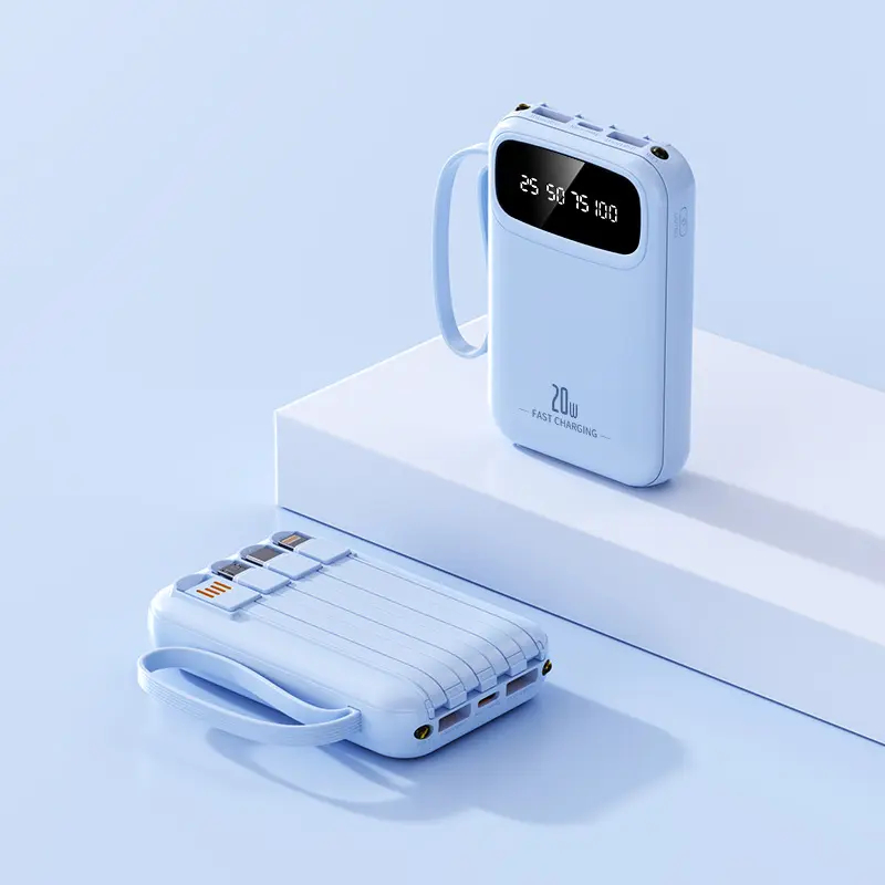 RIOGO Power Slim Mini Bank 20000mAh Fast Charge Real Capacity 4 Kabel USB Included - LED  Type-c