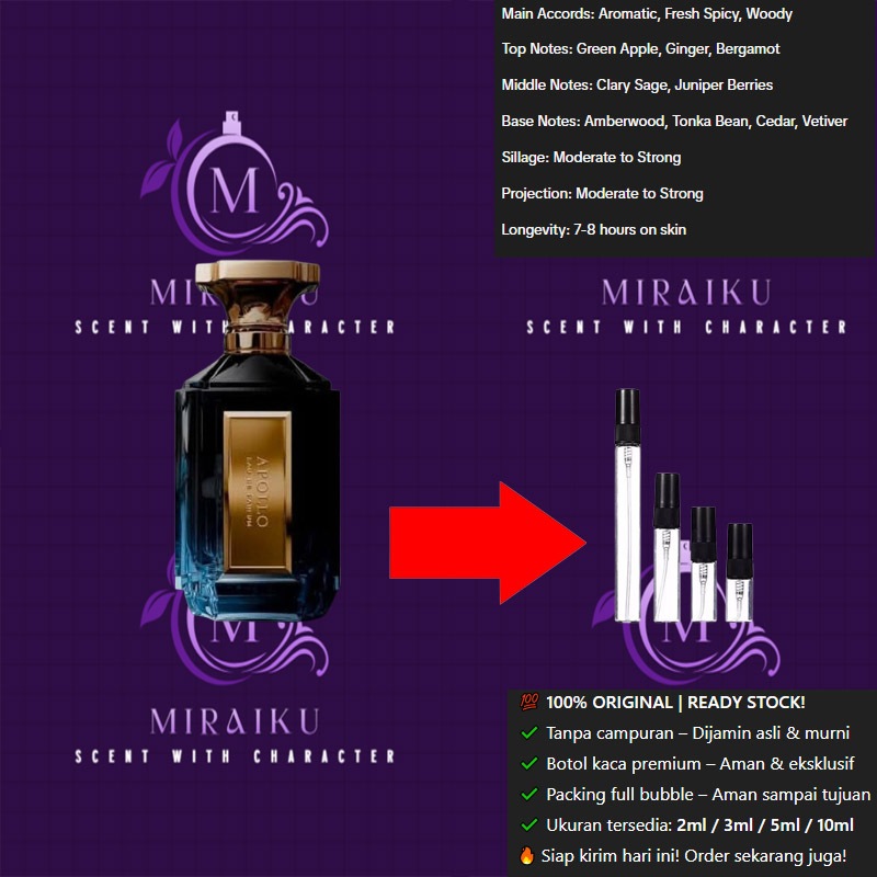 Jual Decant Parfum Velixir Apollo 2ml 3ml 5ml 10ml | Parfum Pria Tahan ...