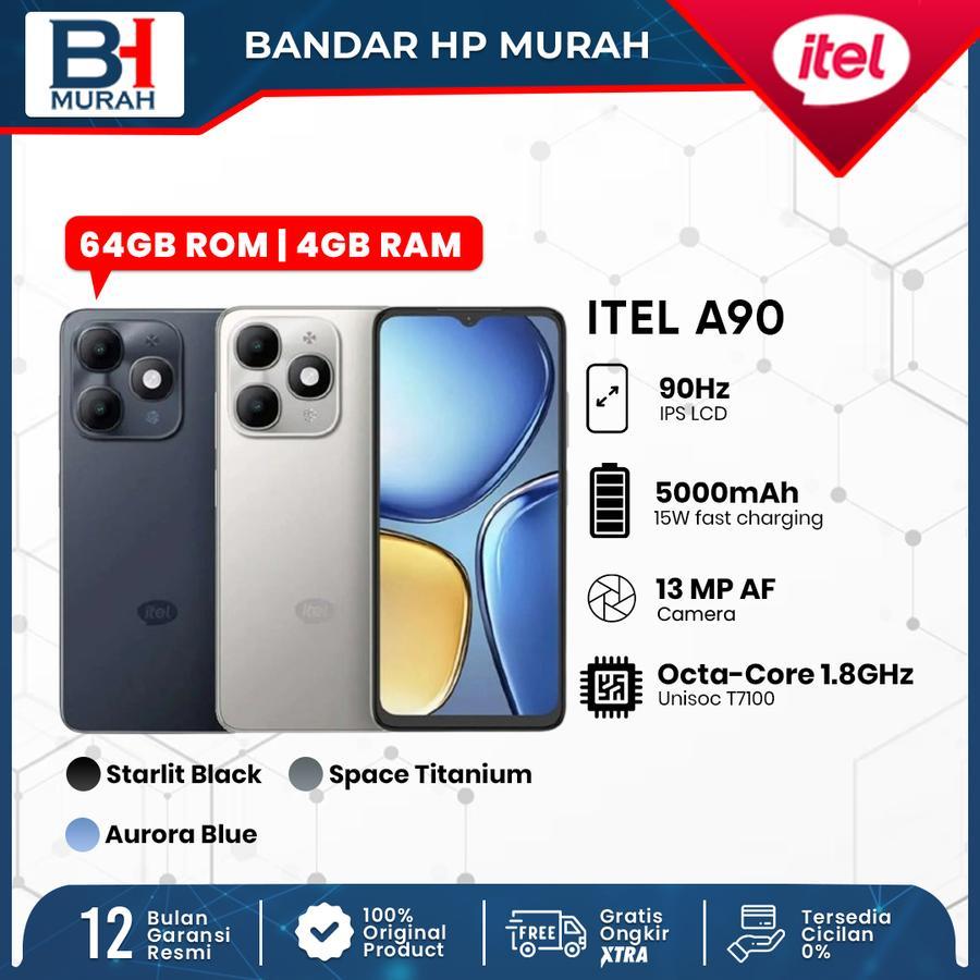 Itel A50C Awesome Factory Unlocked Android Phone – 6.6" Screen, 64GB, GSM 4G – Black