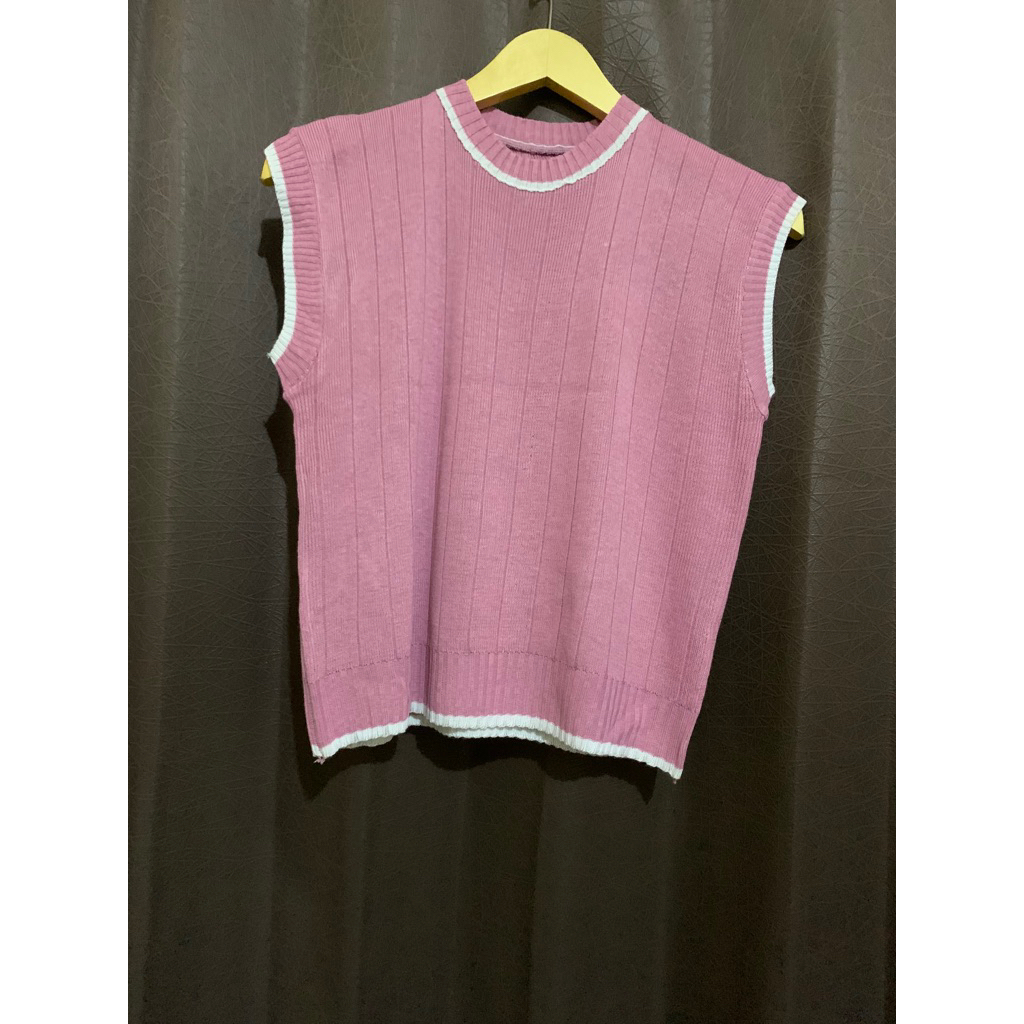 Jual vest/rompi pink lengan oblong putih | Shopee Indonesia