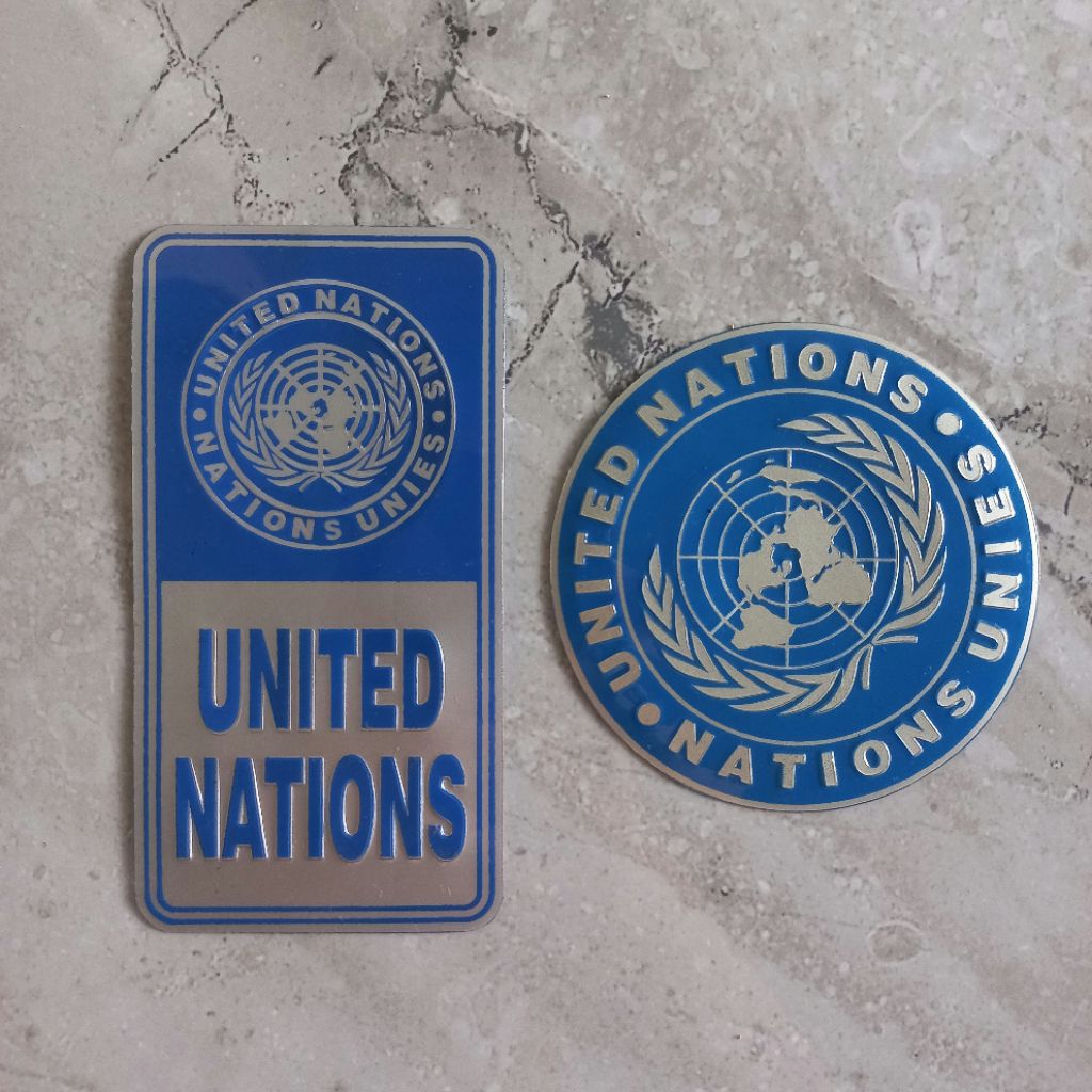 Jual STICKER MOBIL LOGO UNITED NATIONS PBB BERDIRI & BULAT TIMBUL ...