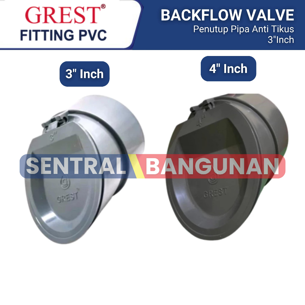 Jual GREST BackFlow Valve 3 Inch PVC / BackFlow Valve Anti Bau ...