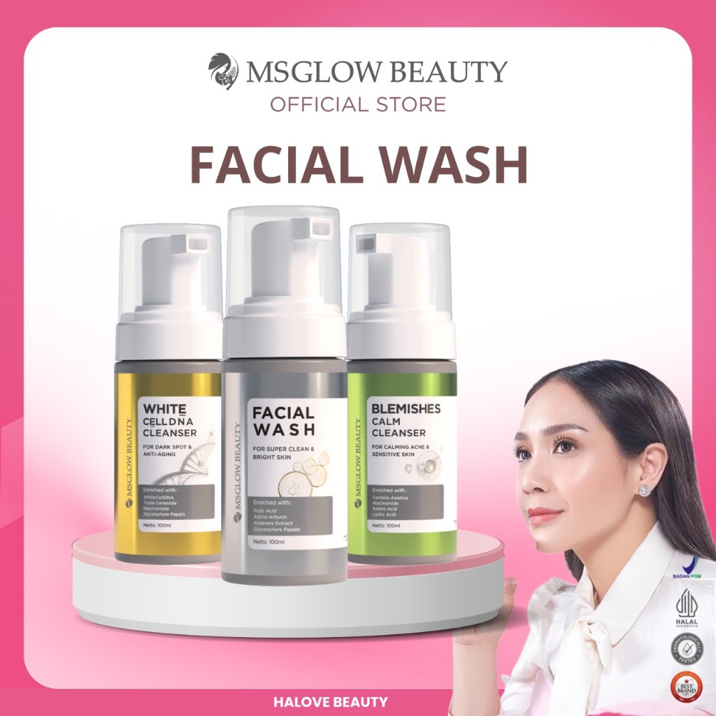 Jual MS GLOW FACIAL WASH SABUN WAJAH - WHITE CELL DNA CLEANSER ...