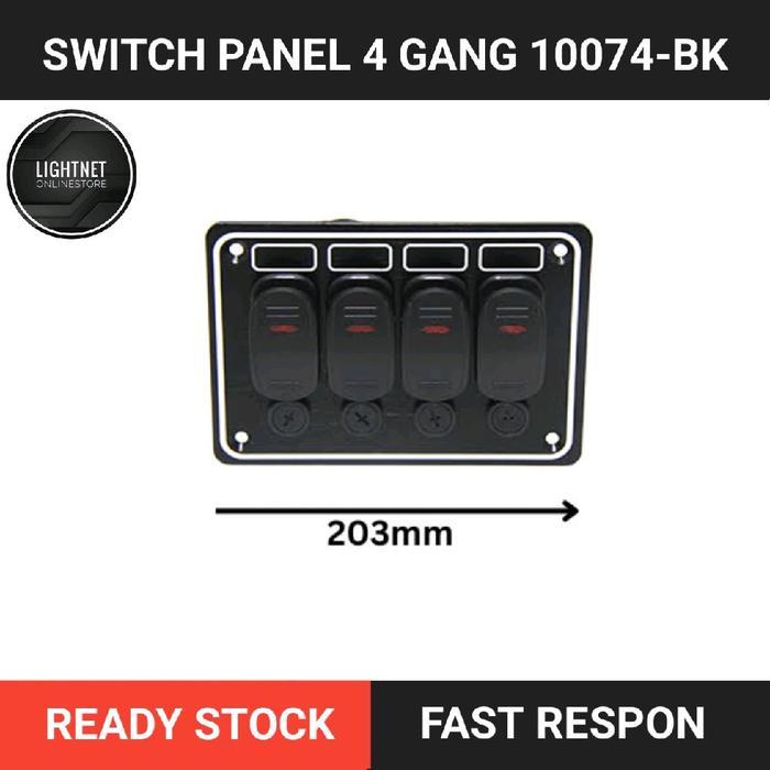 Jual Saklar Switch Panel 4 Gang 10074-BK Waterproof / Panel Listrik DC ...