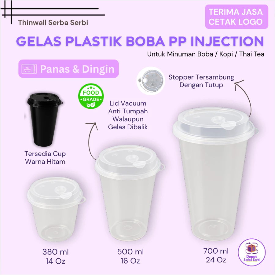 Gelas Plastik 380ml 500ml 700ml