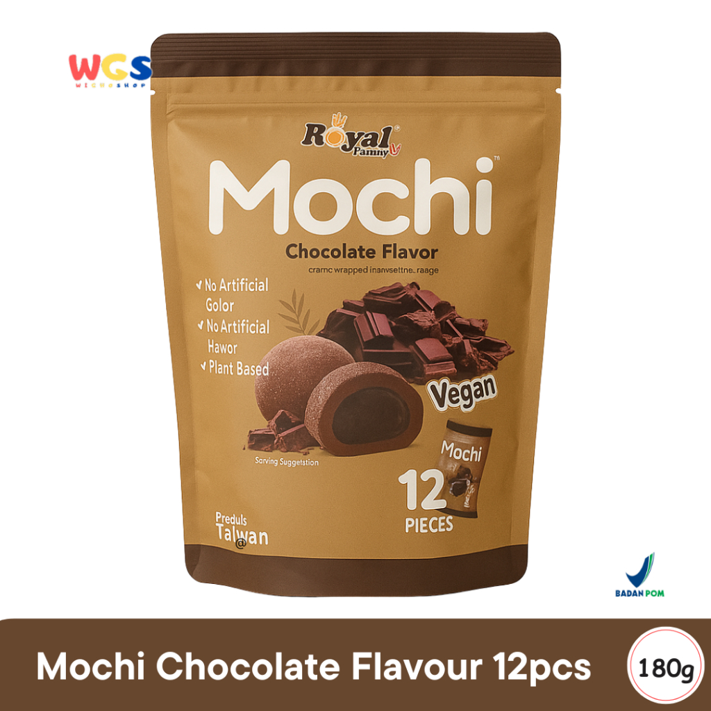 Jual Royal Family Mochi Chocolate Flavor 12 pcs (180g) - Mochi Vegan ...