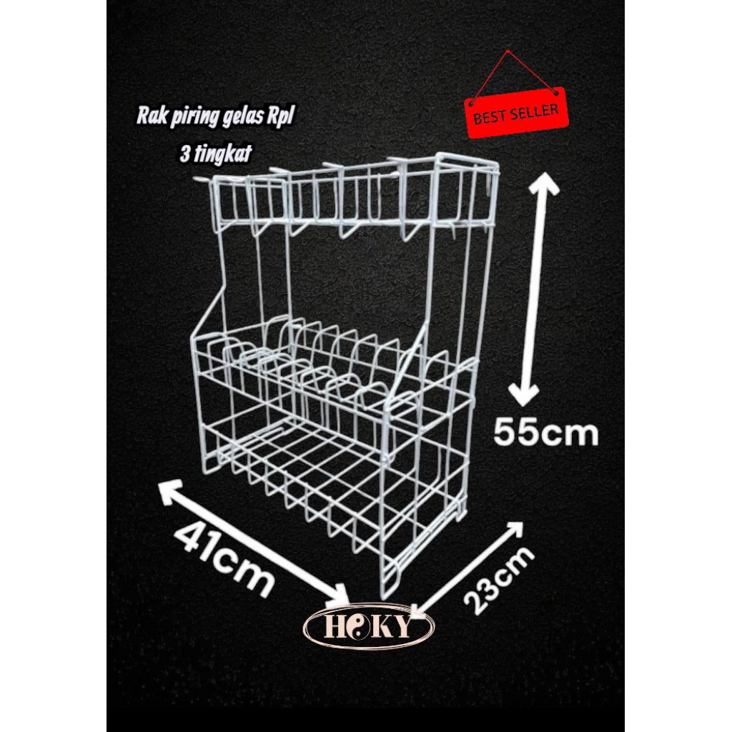 Jual RAK PIRING RPL 3 TINGKAT/RAK PIRING DAPUR DAN CANTOLAN GELAS/RAK ...