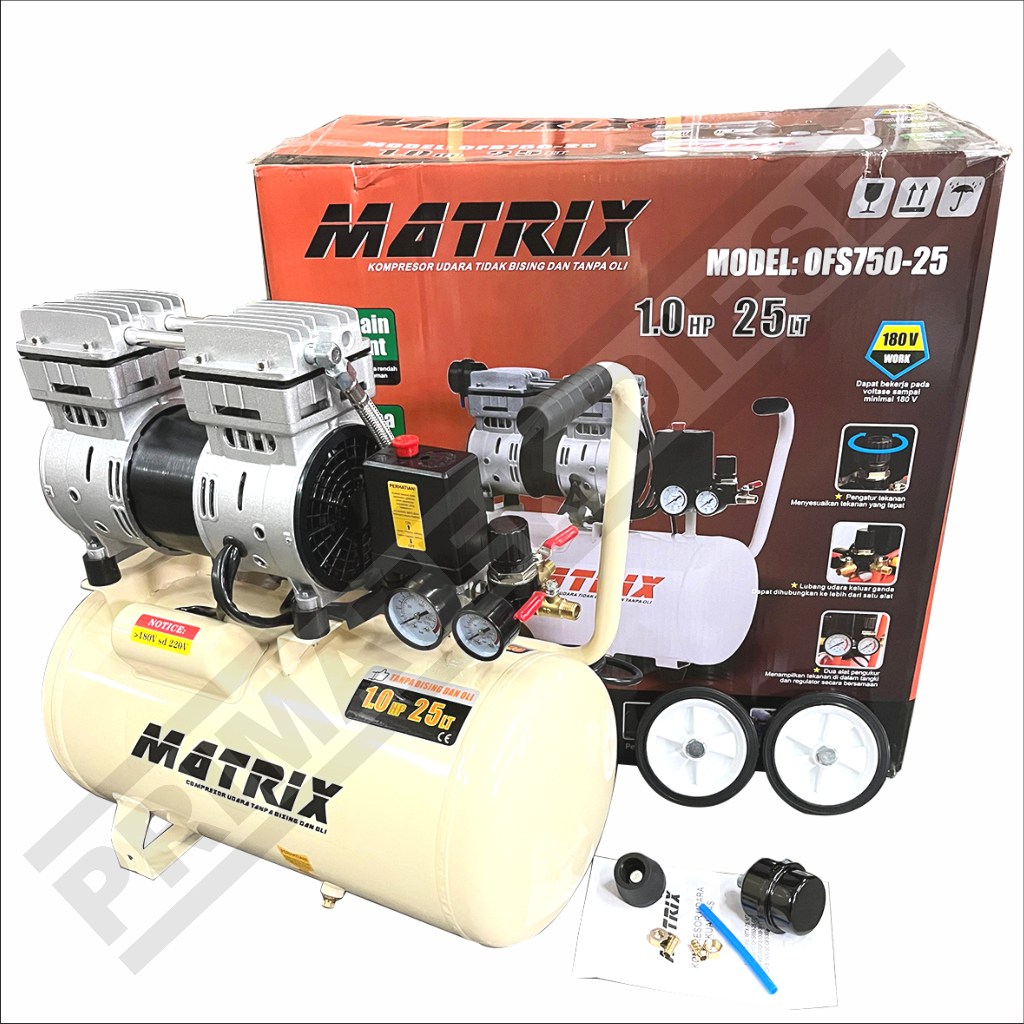 Jual (MATRIX OFS750-25) Mesin Kompresor Angin Tanpa Oli 25 Liter OFS750 ...