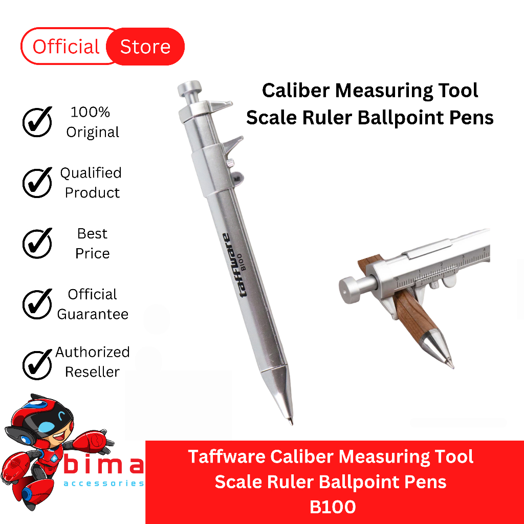 Jual Taffware Caliber Measuring Tool Scale Ruler Ballpoint Pen Alat ...