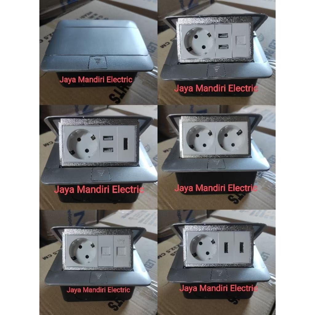 Jual Stop Kontak Lantai Full Silver 4 Modul Floor Socket Arde EU + DATA ...