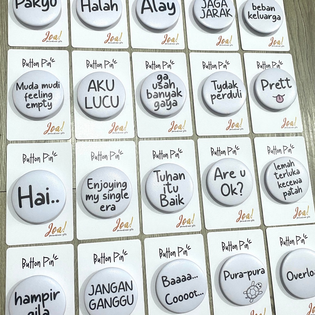 Jual Pin Button Bros Text Quote Indonesia Lucu Premium hiasan Tas ...