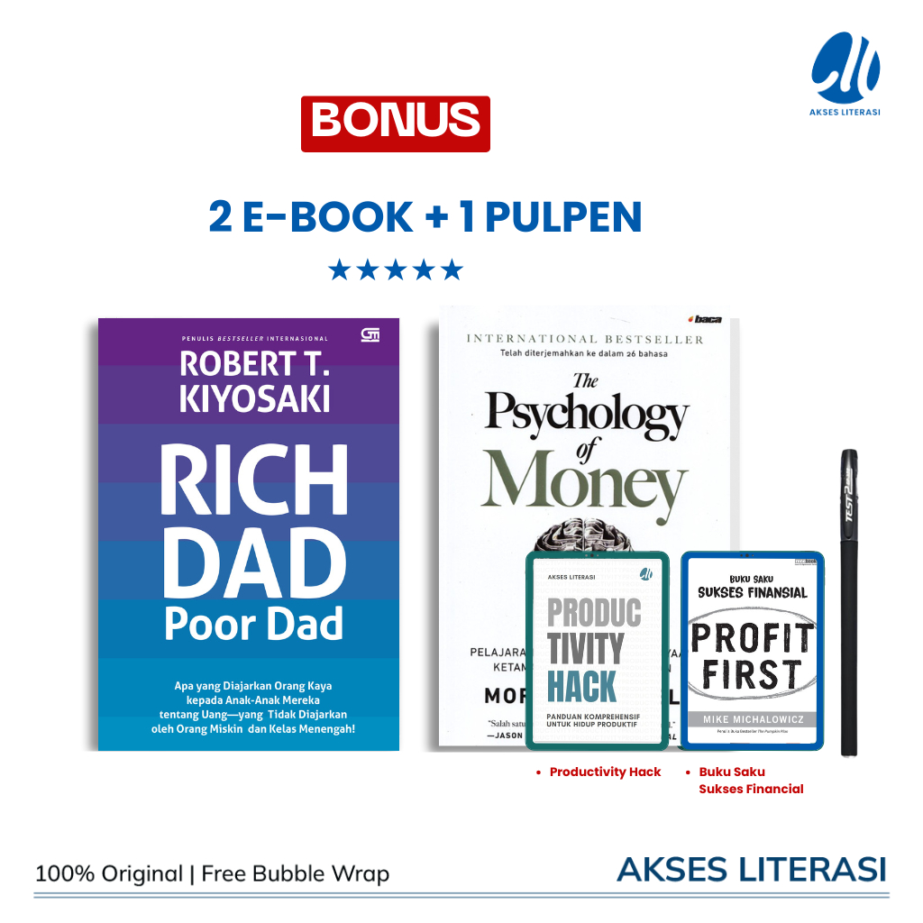 Jual [PAKET HEMAT] Buku The Psychology Of Money - Rich Dad Poor Dad ...