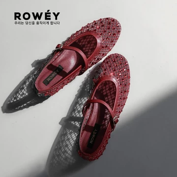 Rowey Sepatu Wanita Flat Shoes Mewah Sepatu Flat Ballerina Korea Feby