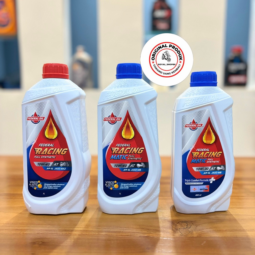 Jual OLI FEDERAL Racing 10W-30 10W-40 SERIES 4T & MATIC API SL JASO MA2 ...