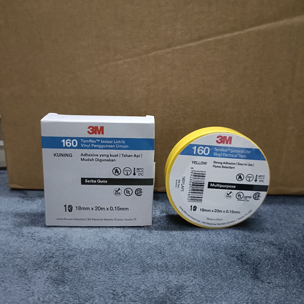 Jual 3M Temflex 160 Isolasi Listrik general Use Vinyl Electrical Tape ...