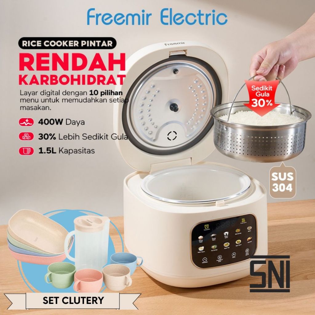 Jual free 9 Hadiah freemir Smart Rice Cooker Digital Rendah Gula1.5L ...