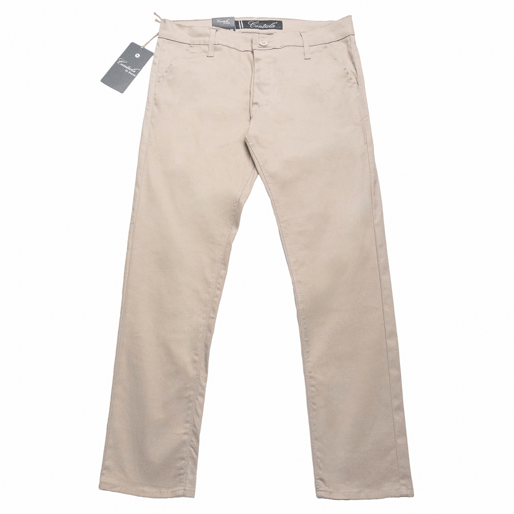 Jual Celana Chinos Panjang Pria Slim Fit Centula Original Krem | Shopee ...
