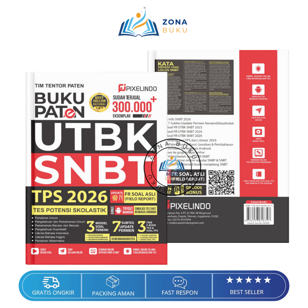 Jual Buku Paten UTBK SNBT Tes Pptensi Skolastik 2026 New FR Soal Asli 7 ...