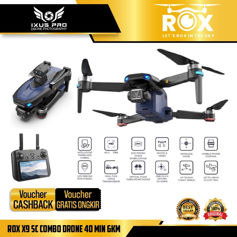 Jual ROX X9 SC COMBO DRONE 40 MIN 6KM | Shopee Indonesia