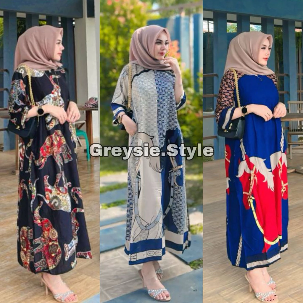 Gambar 5 Daster Gamis Busui Rayon Polos Tangan 7/8 LD 120 – Adem & Nyaman