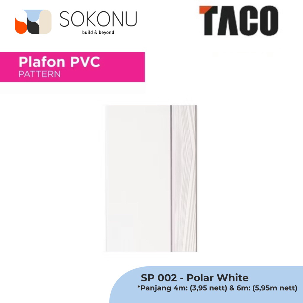 Jual Superfon Plafon PVC TACO Pattern Glossy Tebal 8mm Panjang 4 Meter ...