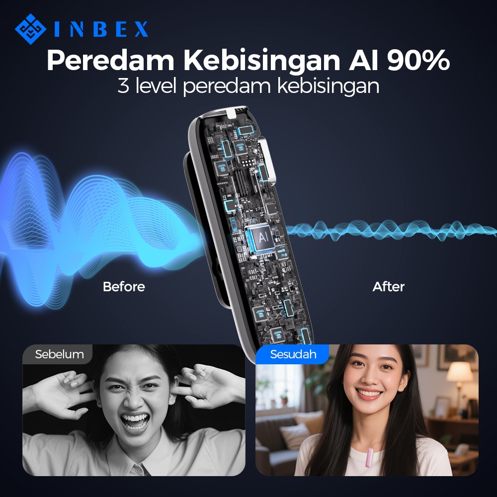Jual INBEX IM7 Wireless Lavalier Microphone Macaron 360 ...