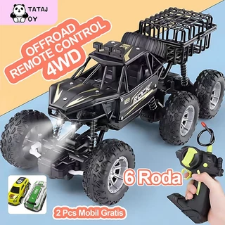 Tatajoy Mobil Remote Control Besar 4WD Powerful Alloy Off-Road Car Mainan Rock Crawler 6 Roda RC Off Road Dengan Lampu