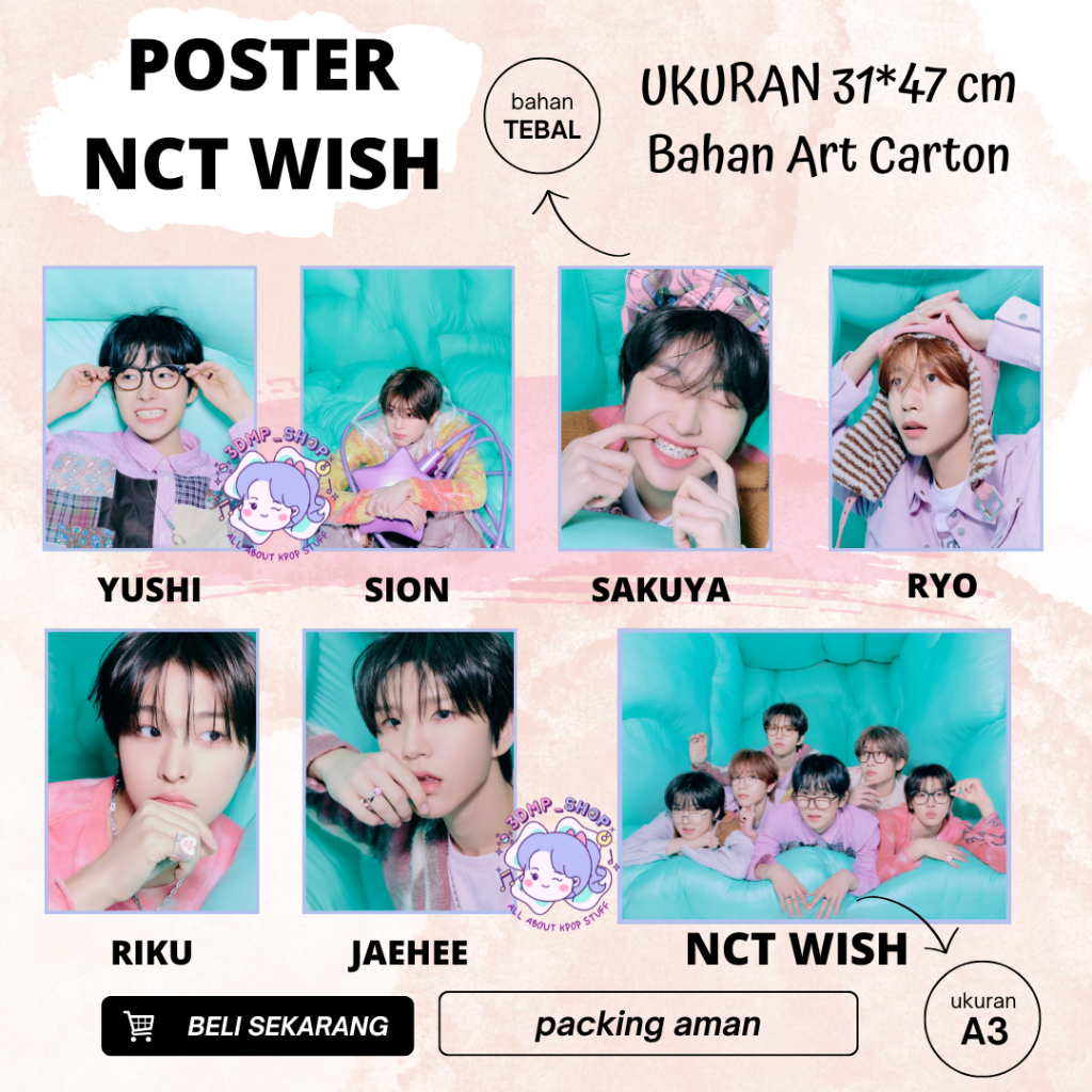 Jual POSTER A3 NCT WISH Melt Inside My Pocket PopPop Jaehee Riku Ryo ...