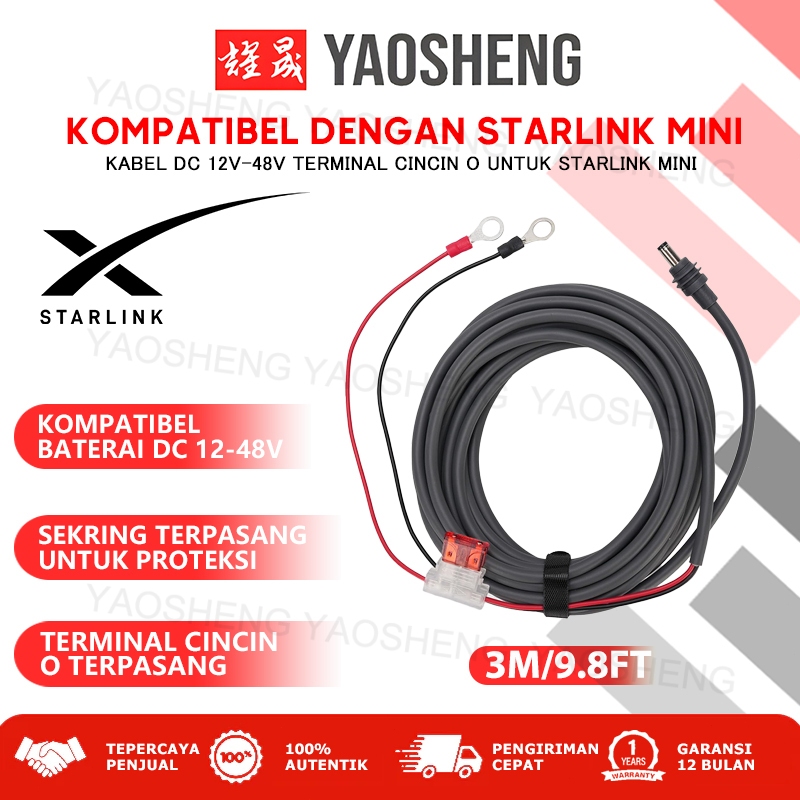 Jual Kabel Daya Starlink Mini 3M – Dengan Sekring, Untuk Mobil, RV ...
