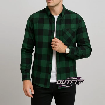 Kemeja Flanel Impor Lengan Panjang Pria Wanita Premium Distro (Outfit Flanel)