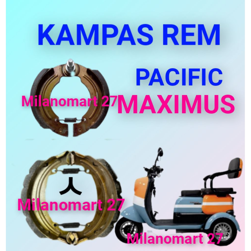 Jual kampas rem pacific Maximus kampas rem sepeda listrik roda tiga ...