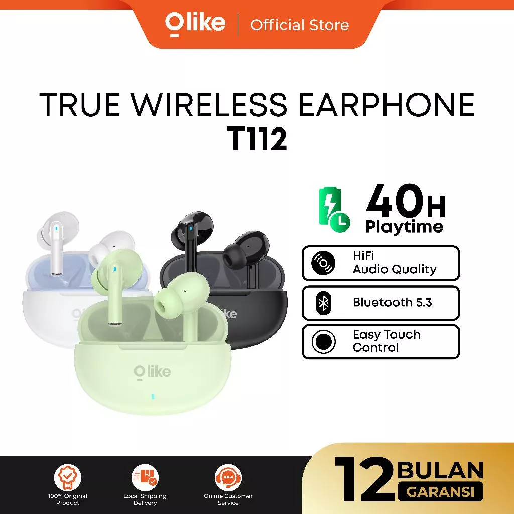Olike True Wireless Bluetooth Earphone Earbuds TWS T112 - LIVE