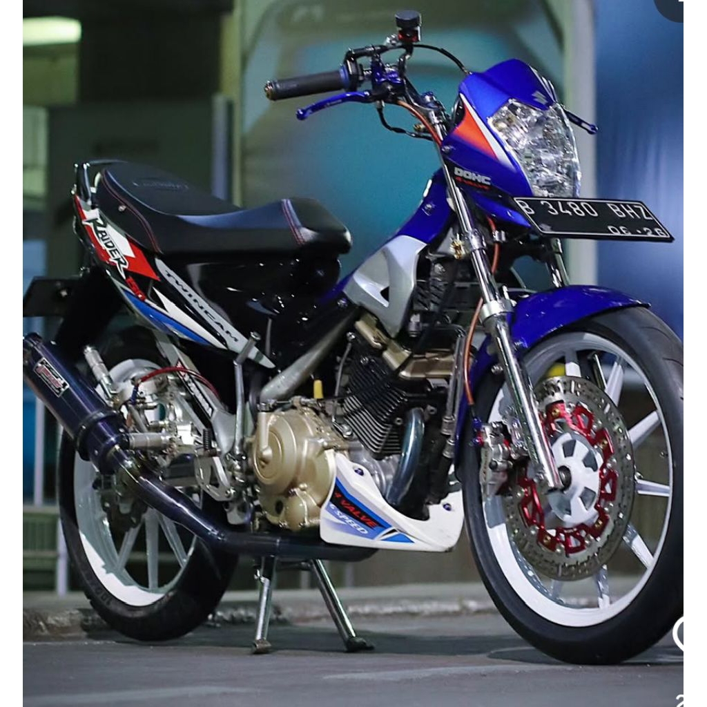 Jual Striping Satria CBU 2005 2006 Biru lis stiker standar ori satria ...